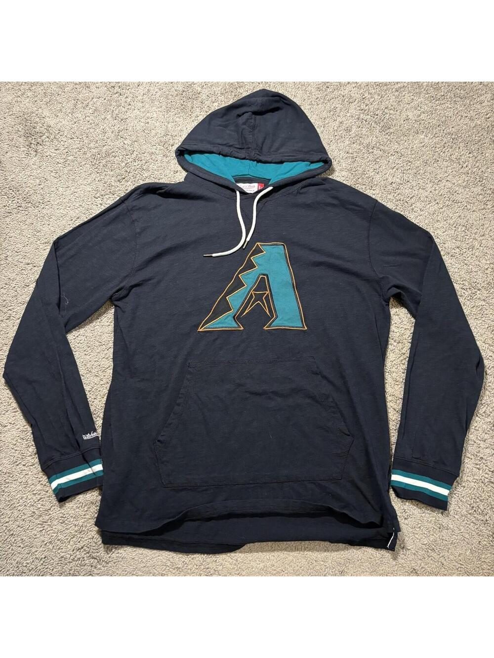 Mitchell & Ness Arizona Diamondbacks Hoodie Mens XL Copper Teal Lightweight